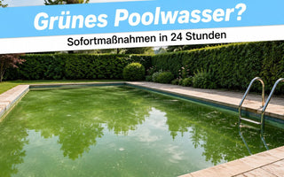 Grünes Poolwasser im Garten — TerraUno Sofortmaßnahmen in 24 Stunden bei Algen und Chlormangel
