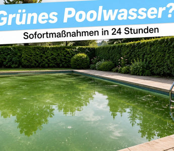 Grünes Poolwasser im Garten — TerraUno Sofortmaßnahmen in 24 Stunden bei Algen und Chlormangel