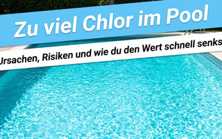 Privater Gartenpool mit kristallklarem türkisem Wasser in der Sommersonne, gefliester Beckenrand