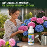 Blütenpracht Hortensiendünger für einen Garten voller Farbe in Beet, Kübel und Terrasse