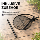 Zubehör der Montana X: höhenverstellbarer Grillrost Ø 60 cm und Befestigungsmast