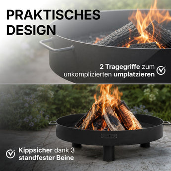 CookKing Tunis 60 mit zwei Tragegriffen und kippsicherem Stand dank drei Beinen