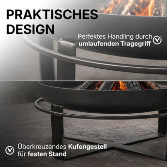 CookKing Viking 60 mit umlaufendem Tragegriff und überkreuzendem Kufengestell für festen Stand