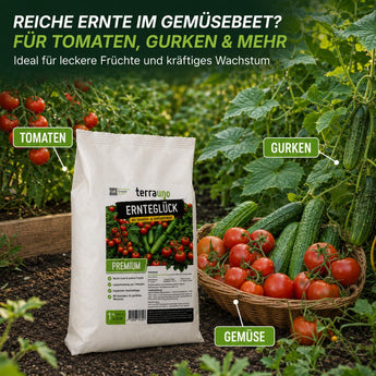 BIO-Gemüsedünger Ernteglück für deinen Gemüsegarten zuhause – natürlich düngen und mit gutem Gefühl ernten