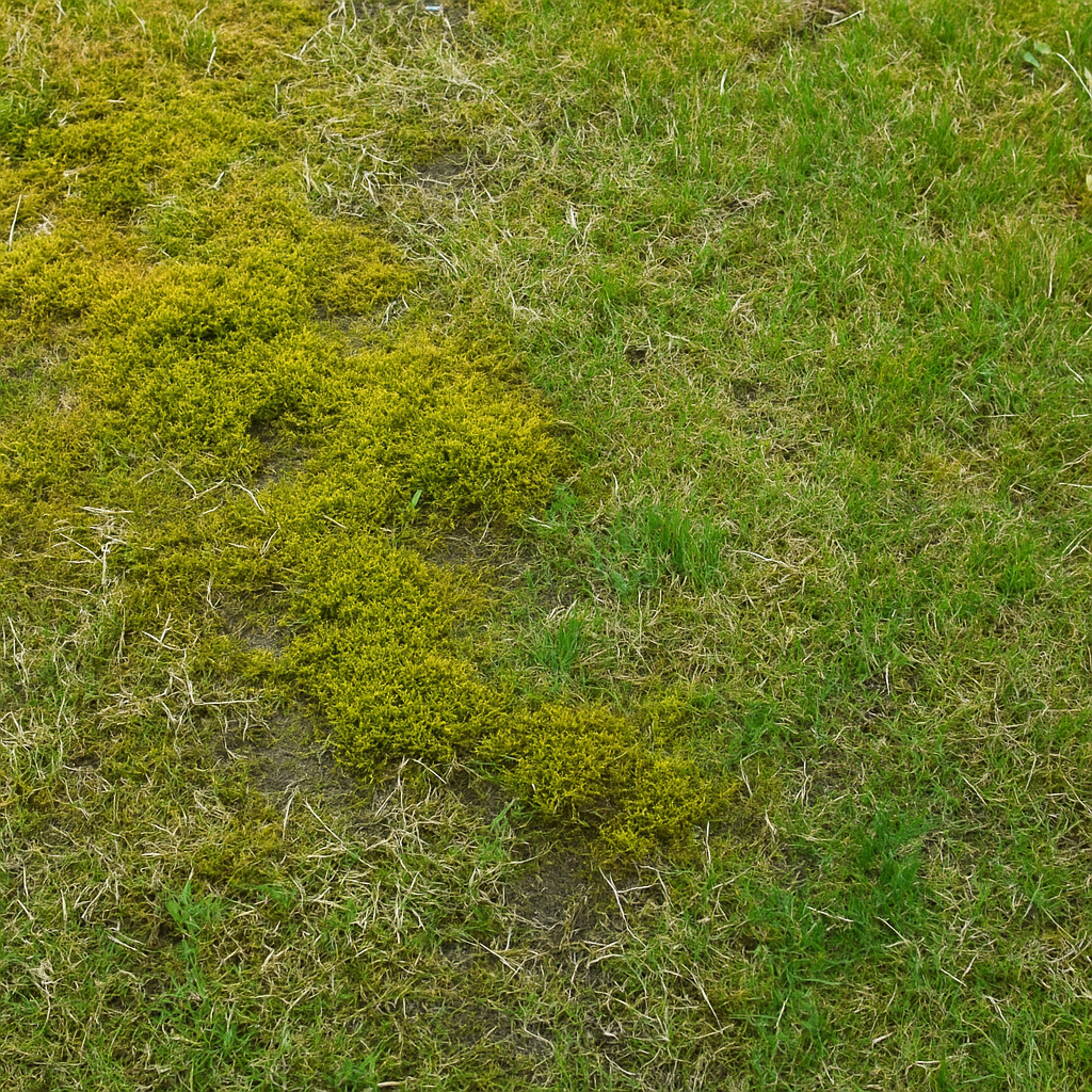 Ausgangsfläche mit sichtbarem Moos und Filz