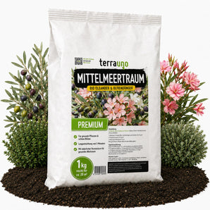 Mittelmeertraum BIO Oleander- & Olivendünger 1 kg von TerraUno – organischer Spezialdünger für mediterrane Pflanzen