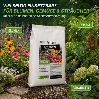 TerraUno Bio Hornspäne vielseitig einsetzbar für Blumen, Gemüse und Sträucher