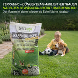 TerraUno Rasendünger Frühling-Sommer – nach dem Bewässern unbedenklich für Kinder und Hunde