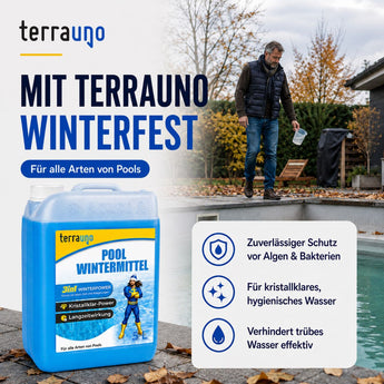 TerraUno Pool Wintermittel – Schutz vor Algen und Bakterien, klares Wasser, Kalkschutz